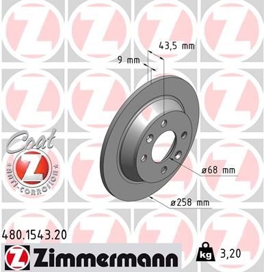 Brake Disc COAT Z .1543.20 Zimmermann