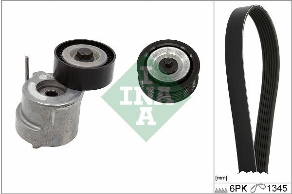INA V-ribbed belt set FIAT,SUZUKI,JEEP 529 0459 10 55251324,51820520,51824328 Serpentine belt kit,Auxiliary belt kit,Poly V-belt kit,V-ribbed belt kit