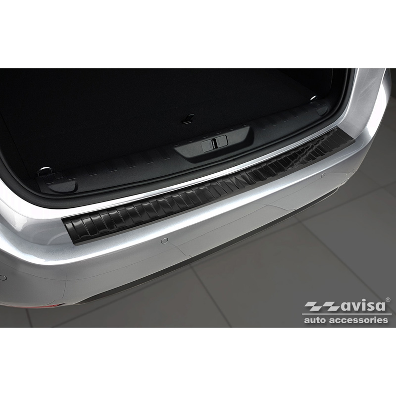 Protecteur de seuil de coffre en inox noir adapté pour Peugeot 308 II SW 2013-2017 & Facelift 2017- 'Ribs' AV245320