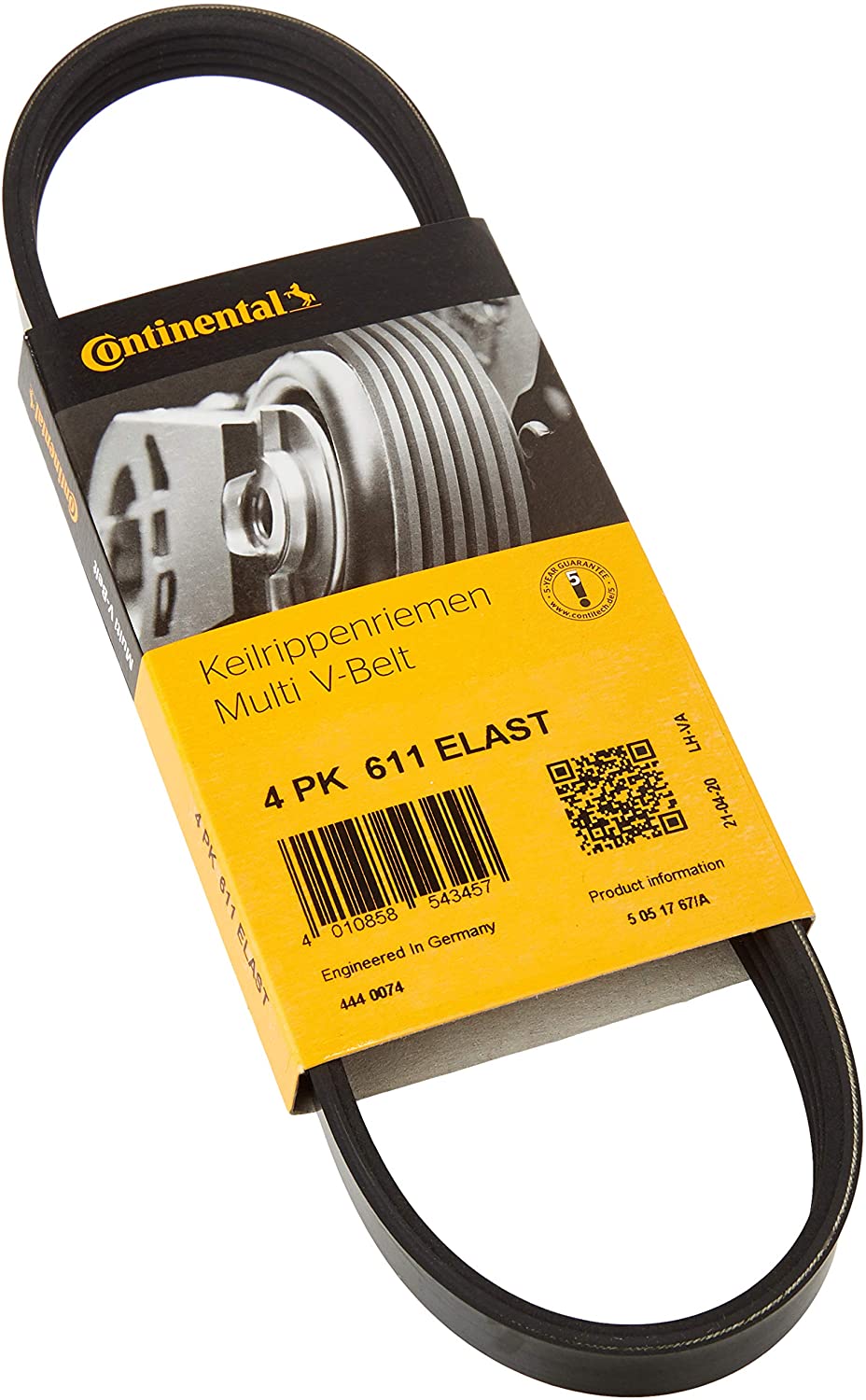CONTITECH V-ribbed belt  4PK611 ELAST 12287681841,12317681841,7681841 Serpentine belt,Auxiliary belt,Poly V-belt,Ribbed belt,Multi V-belt,Poly belt