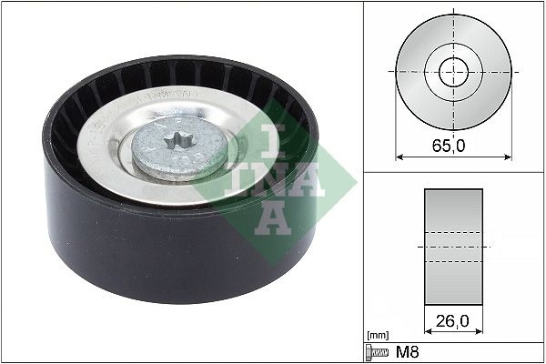INA Idler Pulley 532 0571 10 Guide Pulley,Deflection Pulley MERCEDES-BENZ,JEEP,C-Klasse Limousine (W204),C-Klasse T-modell (S204)