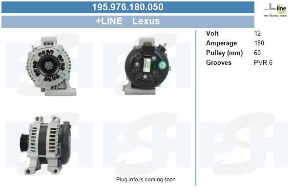 Alternator 195.976.180.050 PlusLine