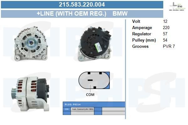 Alternator 215.583.220.004 PlusLine