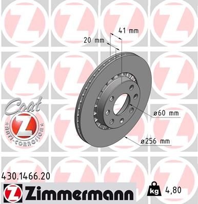 Brake Disc COAT Z 430.1466.20 Zimmermann