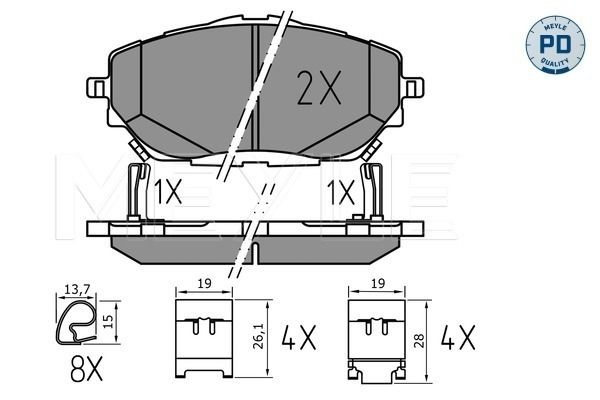 Brake Pad Set, disc brake MEYLE-PD: Advanced performance and design.