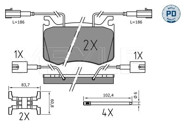 Brake Pad Set, Disc Brake MEYLE-PD: Advanced Performance And Design