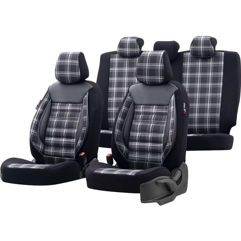 otoM Fabric Seat Cover Set 'Sports' - Black / Gray - -piece