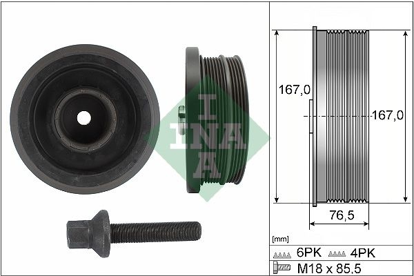 INA Belt Pulley Set, crankshaft BMW 544 0082 20 11237787304,11237790921,11237793882  11237801977,11237805696,7787304,7790921,7793882,7801977,7805696