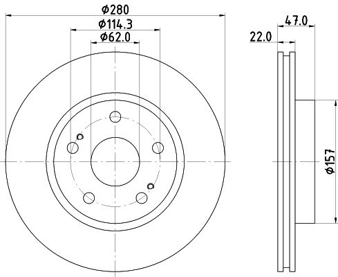 HELLA Brake disc SUZUKI 8DD 355 116-771 432063SC0B,5531156K00000,5531180J01 Brake rotor,Brake discs,Brake rotors 5531180J01000,5531180J02,5531180J03