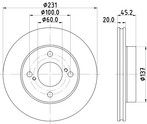 HELLA Brake disc SUZUKI 8DD 355 132-381 5531162R00,5531162R00000 Brake rotor,Brake discs,Brake rotors
