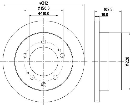 Brake disc 8DD 355 122-401 Hella Pagid GmbH