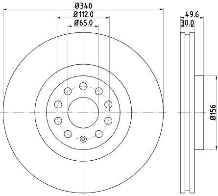 HELLA Brake disc VW,AUDI,SKODA 8DD 355 129-241 1K0615301AD,3C0615301C,5Q0615301C Brake rotor,Brake discs,Brake rotors 5Q0615301G,8S0615301,8S0615301D