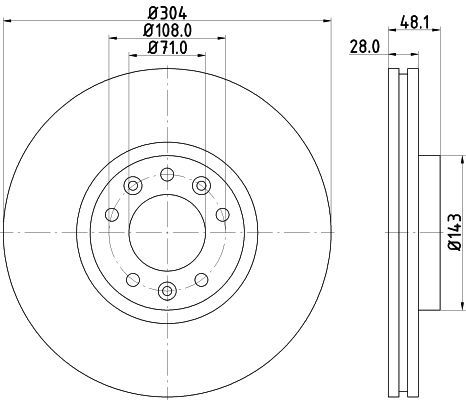 HELLA Brake disc OPEL,FIAT,PEUGEOT 8DD 355 117-331 1642760480,424993,4249K1 Brake rotor,Brake discs,Brake rotors 4249A3,55323PRO,42558752,3641958