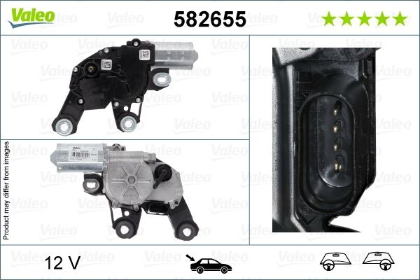 VALEO Wiper Motor ORIGINAL PART Rear 582655 Windshield Wiper Motor,Windscreen Wiper Motor AUDI,A4 B9 Avant (8W5, 8WD),Q7 (4MB),A4 Allroad (8WH, B9)