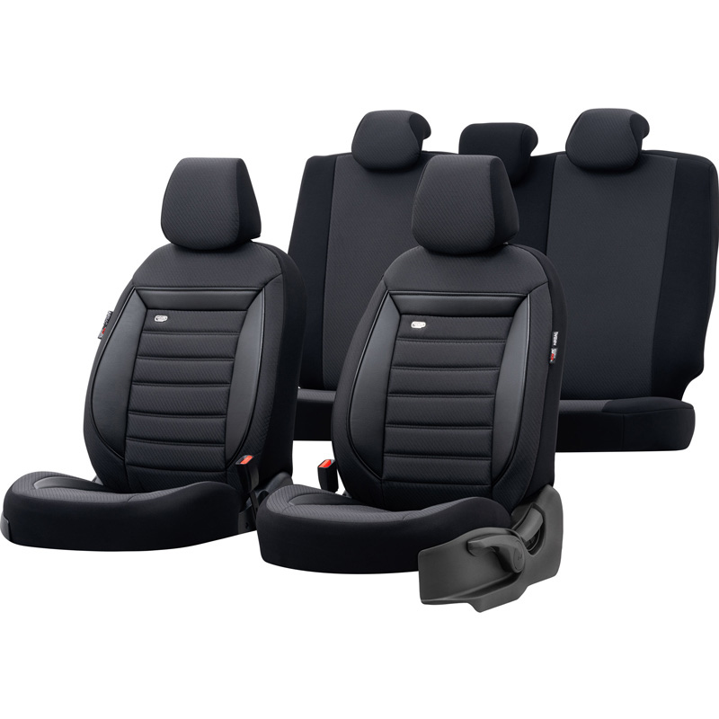 Universal Fabric Seat Cover Set 'Prestige' Black/Anthracite - -piece