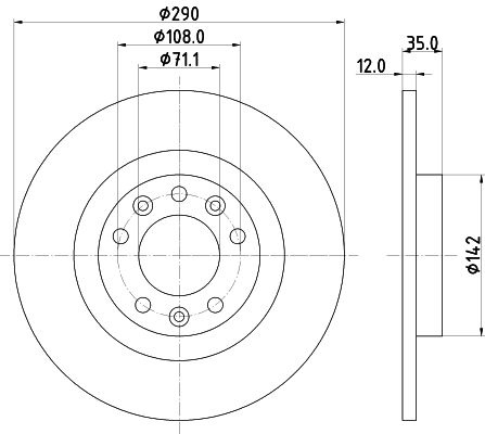 HELLA Brake disc OPEL,FIAT,PEUGEOT 8DD 355 120-421 1609583080,1642776480,55673PRO Brake rotor,Brake discs,Brake rotors 3637360,1609583080,1642776480