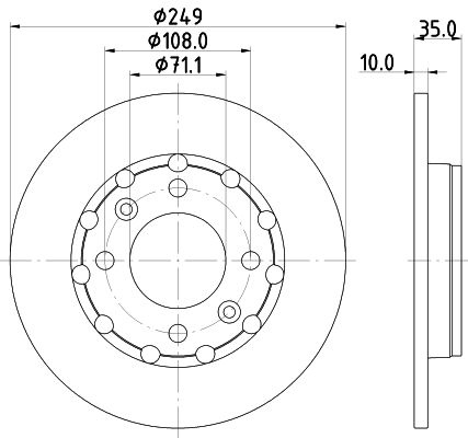 HELLA Brake disc PRO solid 8DD 355 133-571 Brake rotor,Brake discs OPEL,PEUGEOT,CITROËN,Corsa F,MOKKA,CORSA F Kasten/Schrägheck