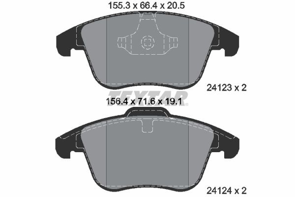 TEXTAR Brake pad set Q+ not prepared for wear indicator 2412301 Brake pads,Brake pad set, disc brake FORD,VOLVO,LAND ROVER,MONDEO IV Turnier (BA7)