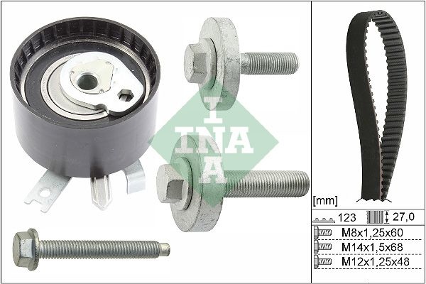 INA Timing belt kit RENAULT,NISSAN,DACIA 530 0197 10 130704805R,7701473120,7701475115 7701476571,7701477012,7701477028,8200039519,8200102941