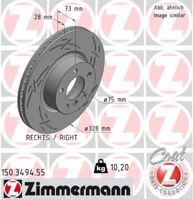 Brake Disc BLACK Z 150.3494.55 Zimmermann | Winparts.ie