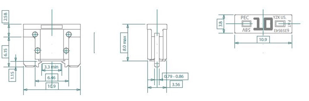 Mini Low Profile Blade Fuse