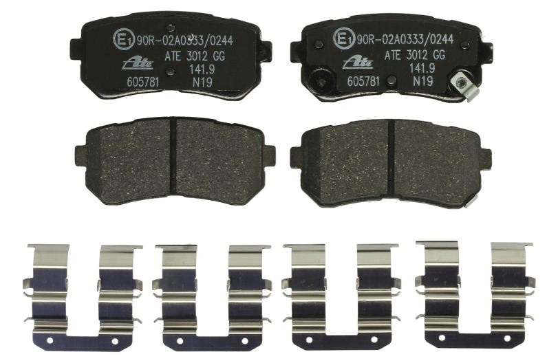 ATE Brake pad set with acoustic wear warning 13.0460-5781.2 Brake pads,Brake pad set, disc brake HYUNDAI,KIA,Tucson (TL, TLE),Kona (OS),ix20 (JC)