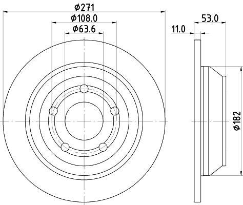 HELLA Brake disc FORD 8DD 355 133-781 2413300,L1TC2A315AA Brake rotor,Brake discs,Brake rotors