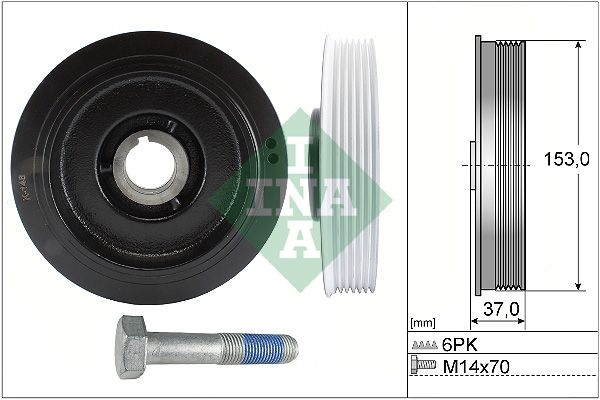 INA Belt Pulley Set, crankshaft 544 0058 20  FIAT,PEUGEOT,CITROËN,Ulysse (179_),Scudo Kastenwagen (220_),Scudo Kombi (220_),206 Schrägheck (2A/C)