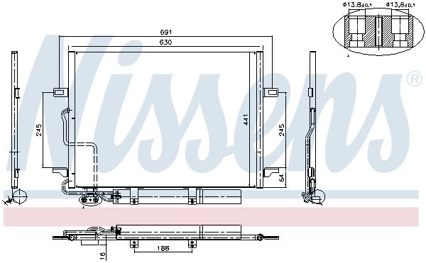 NISSENS Condenser MERCEDES-BENZ 94614 CO4060,2115000154,2115000254 AC Condenser,Condenser, air conditioning 2115000654,2115001154,2115001254