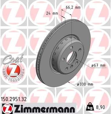 Bromsskiva FORMULA F COAT Z 150295132 Zimmermann