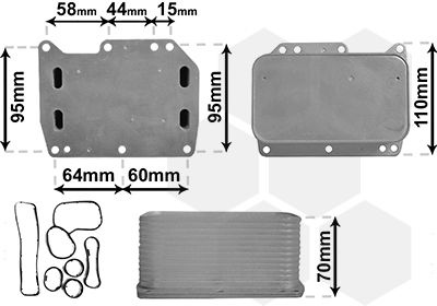 Oil Cooler, engine oil 43013704 International Radiators