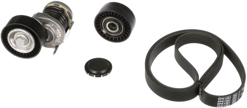 GATES V-ribbed belt set AUDI K016PK1263 6PK1263,T36405,T38427 Serpentine belt kit,Auxiliary belt kit,Poly V-belt kit,V-ribbed belt kit