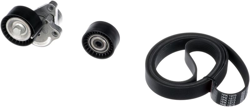 GATES V-ribbed belt set OPEL,RENAULT,NISSAN K017PK1973 7PK1973,T36380,T38311 Serpentine belt kit,Auxiliary belt kit,Poly V-belt kit,V-ribbed belt kit