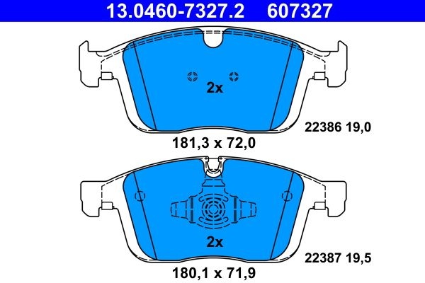 ATE Brake pad set excl. wear warning contact 13.0460-7327.2 Brake pads,Brake pad set, disc brake VOLVO,XC60 (156)