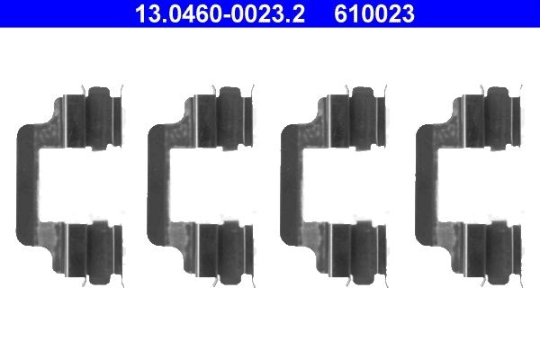 ATE Accessory Kit, disc brake pads Disc Brake 13.0460-0023.2 VW,AUDI,Transporter V Bus (7HB, 7HJ, 7EB, 7EJ, 7EF, 7EG, 7HF, 7EC)