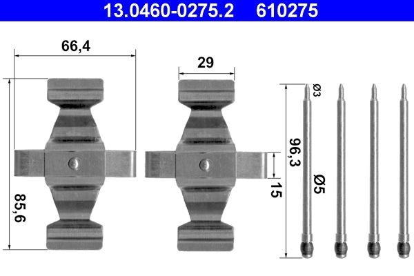 ATE Accessory Kit, disc brake pads MERCEDES-BENZ 13.0460-0275.2 0004218091,0004219691,0019915260 A0004218091,A0004219691,A0019915260