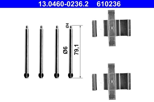 ATE Accessory Kit, disc brake pads MERCEDES-BENZ 13.0460-0236.2 0004216491,000421649164,0019912760 001991276064,A0004216491,A000421649164,A0019912760