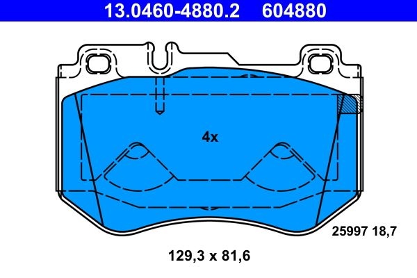 ATE Brake pad set excl. wear warning contact 13.0460-4880.2 Brake pads,Brake pad set, disc brake MERCEDES-BENZ,C-Klasse T-modell (S205)