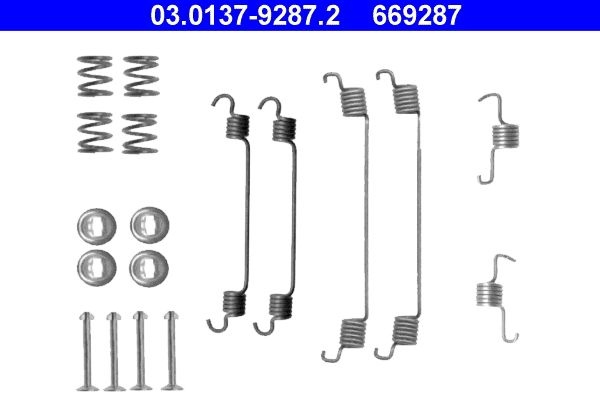 ATE Accessory Kit, brake shoes 03.0137-9287.2 OPEL,PEUGEOT,TOYOTA,AGILA (B) (H08),107 Schrägheck (PM_, PN_),108,AYGO (WNB1_, KGB1_)