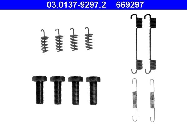 ATE Accessory Kit, parking brake shoes 03.0137-9297.2 MERCEDES-BENZ,E-Klasse Limousine (W211),E-Klasse T-modell (S211),CLS (C219)