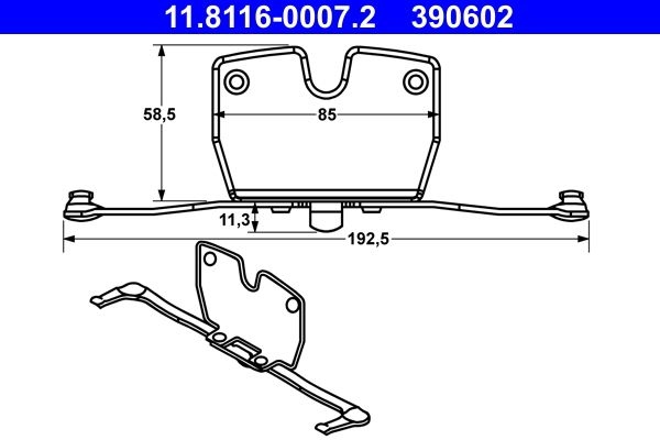 ATE Spring, brake caliper 11.8116-0007.2 BMW,5 Touring (F11),5 Limousine (F10),7 (F01, F02, F03, F04),5 GT (F07),6 Coupe (F13),6 Cabrio (F12)