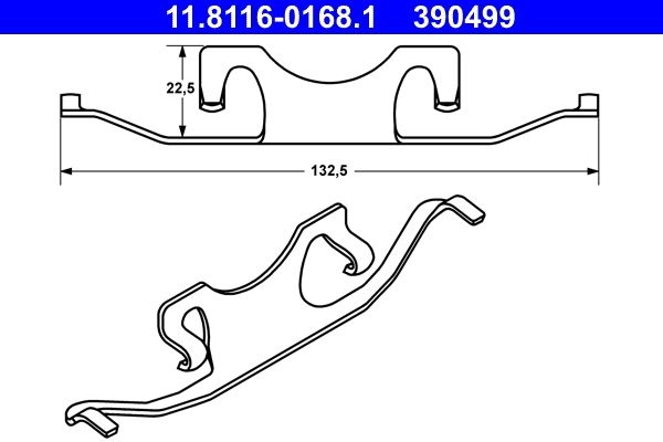 ATE Spring, brake caliper 11.8116-0168.1 BMW,5 Limousine (E39),5 Touring (E39)