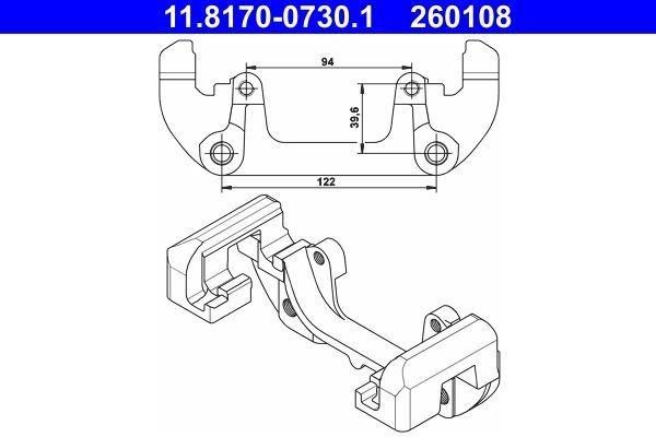 ATE Caliper Bracket 11.8170-0730.1 Brake Caliper Bracket,Brake Caliper Support Bracket BMW,3 Limousine (E46),3 Touring (E46),3 Coupe (E46)