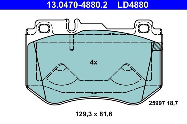ATE Brake pad set excl. wear warning contact 13.0470-4880.2 Brake pads,Brake pad set, disc brake MERCEDES-BENZ,C-Klasse T-modell (S205)