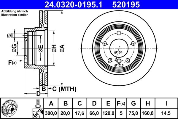 ATE Brake disc Vented 24.0320-0195.1 Brake rotor,Brake discs BMW,3 Touring (E91),3 Limousine (E90),1 Schrägheck (E87),3 Coupe (E92),1 Schrägheck (E81)