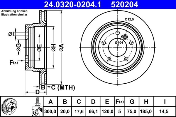 ATE Brake disc Vented 24.0320-0204.1 Brake rotor,Brake discs BMW,3 Touring (E91),3 Limousine (E90),1 Schrägheck (E87),3 Coupe (E92),X1 (E84)