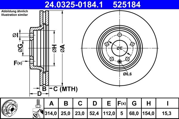 ATE Brake disc Vented 24.0325-0184.1 Brake rotor,Brake discs AUDI,A4 Avant (8K5, B8),A4 B9 Avant (8W5, 8WD),A4 Limousine (8K2, B8),A5 Sportback (8TA)