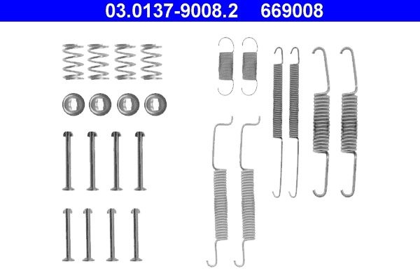 ATE Accessory Kit, brake shoes 03.0137-9008.2  VW,AUDI,SEAT,GOLF I Cabriolet (155),GOLF II (19E, 1G1),Lupo (6X1, 6E1),POLO (6N2),GOLF I (17)