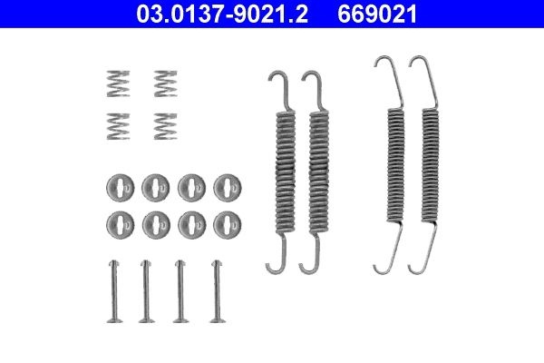 ATE Accessory Kit, brake shoes 03.0137-9021.2 FIAT,SEAT,ABARTH,Seicento / 600 Schrägheck (187_),Panda Schrägheck (141_),CINQUECENTO (170)