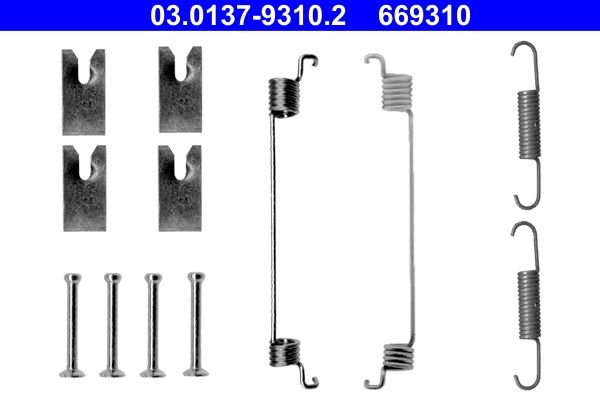 ATE Accessory Kit, brake shoes 03.0137-9310.2  OPEL,FIAT,PEUGEOT,Corsa D Schrägheck (S07),Adam (M13),GRANDE PUNTO (199),PANDA (169),500 (312)